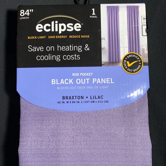 Eclipse 42” x 84” Lilac Black Out Panel Curtains x2 - Picture 4 of 6